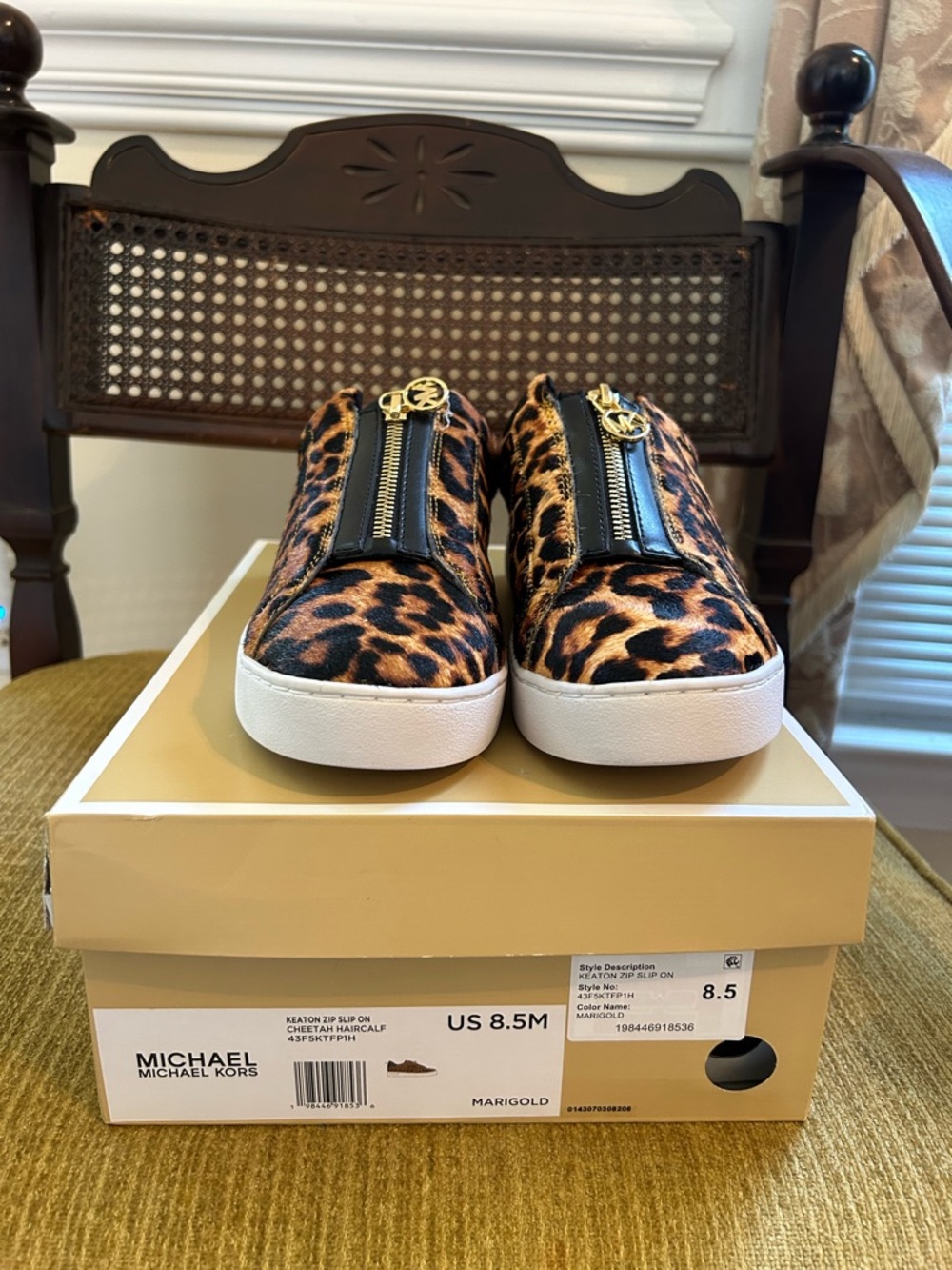 MICHAEL Michael Kors Leopard-Print Zip Front Slip-On Sneakers